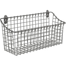 Extra Large Cabinet & Wall-mounted Basket for Storage & Organization Rustic Farmhouse Decor, Sturdy Steel Wire Storage Bin, Industrial Gray-hao