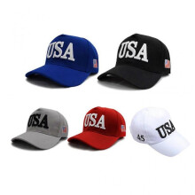 (Black) Unisex Outdoor President 2020 Campaign Baseball Cap USA 45 American Flag 3D Embroidered Adjustable for Snapback Trucker  White
