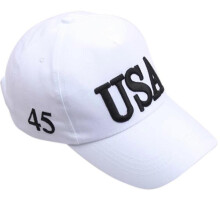 (White) Unisex Outdoor President 2020 Campaign Baseball Cap USA 45 American Flag 3D Embroidered Adjustable for Snapback Trucker  White