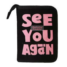 (Elegant black) Large Capacity Pencil Case Multifunction Expandable Compartments Pen Pencil Pouch with Zipper Storage Bag for Students Elegant black