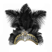 (Black) Fashion Personality Headwear Women Headbands Delicate Handmade Headpiece for Halloween Masquerades Party yellow green purple