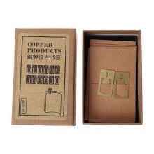 12Pcs Brass Bookmarks Number Metal Index Clamp Line Book Marker Stationery Schoo