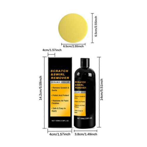 Car Scratch Remover & Polishing Compound Eliminates Light Scratches,Includes Sponges Car Detailing Cleaning 2