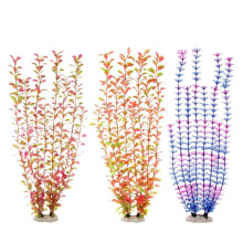 (3 beads CL02) Realistic Artificial Aquarium Plant For Fishtanks Decoration With Ceramic Base Fishtanks Landscape Accessories