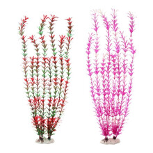(2 beads CL03) Realistic Artificial Aquarium Plant For Fishtanks Decoration With Ceramic Base Fishtanks Landscape Accessories