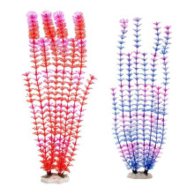 (2 beads CL01) Realistic Artificial Aquarium Plant For Fishtanks Decoration With Ceramic Base Fishtanks Landscape Accessories