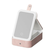 (L, Pink) Elegant Jewelry Storage Box with LED Lights Adjustable Brightness Spacious Compartments for Accessories Organization  White S