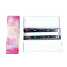 (Summer.) Watercolor Paint Palette Box 24 Well Travel Paint Case Paint Metal Paint Storage Box Leakproof Lid for Artist Student
