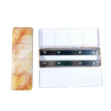 (Dye Autumn) Watercolor Paint Palette Box 24 Well Travel Paint Case Paint Metal Paint Storage Box Leakproof Lid for Artist Student