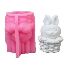 Basket Rabbits Silicone Candle Molds Cement Silicone Molds for Candle Soap Making Fondant Silicone Molds for Chocolate