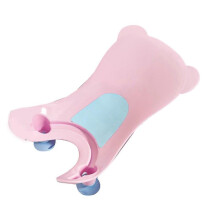 (Pink) Infant Bath Support Basin Strong Suction Portable Quick Drying Ergonomic Designing for Use in Sink Bathtub White