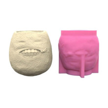 Silicone Vase Molds Flower Bottle Mold Grimace Shape Flowerpot Molds Silicone Texture Perfect for Hand-Making Craft Vase