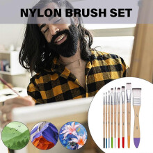 9x Paint Brush Artist Brushes Watercolor Paint Brush Nylon Hair Paint Brushes Oil Painting Brushes for Acrylic Painting