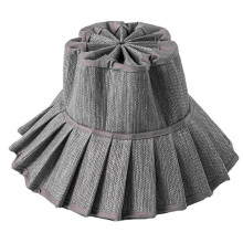 (Gray) Children Summer Beach Straw Hat Jazz Bucket Breathable Hat Large Brim Cap Outdoor Vacation Pleated Hats Girls Boy Sunhat Rose