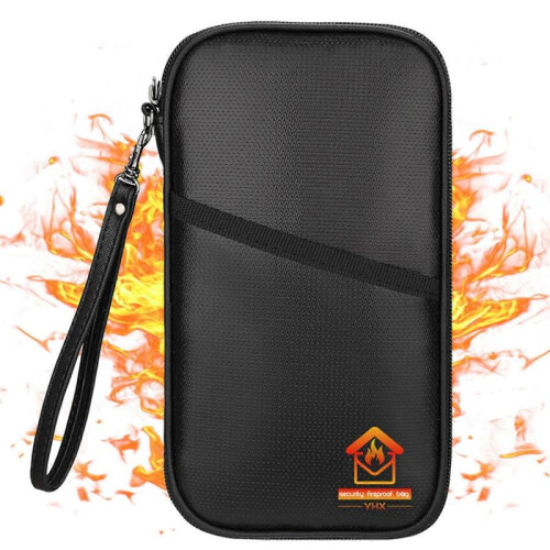 Fireproof Bag Vertical Document Bag Cash Protective Bag Water Resistant File Folder for Documents Passport Valuables 2