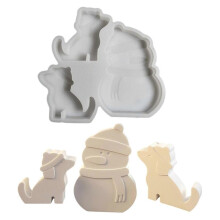 Christmas Silicone Molds Dog Shape Crafting Moulds Silicone Art Craft Molds Ornament Molds for Hand-Making Crafting