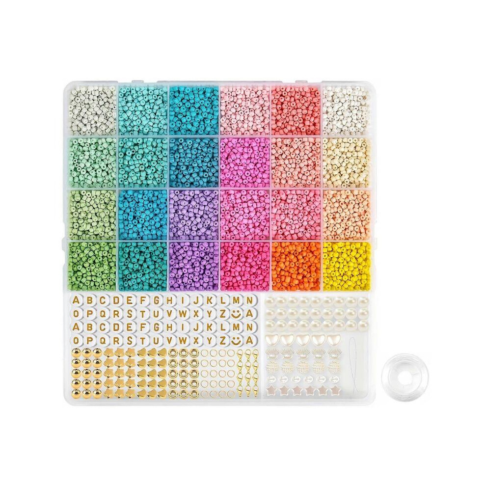 1 Box Plastic Beads 3mm Loose Spacer Beads with Hole for DIYs Craft Bracelet Necklace Jewelry Making Children Material