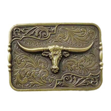 (bull head) Longhorn Bull Belt Buckle Western Cowboy Belt Buckle Western Rodeos Bull Buckle Replacement for (38-40mm) Wide Belt