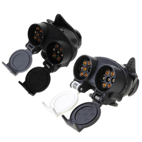 Durable 13 Pin Plug to 12N / 12S 7 pin Towing Plug Trailer Caravan Replacement Plug Socket Waterproof Connector Adapter 2