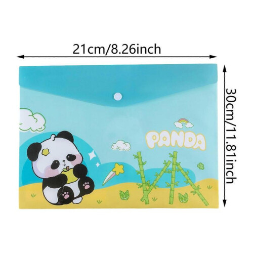 10Pcs Cartoon File Folder Bag Snap Button Closure Pouches File Envelope Water Resistant Letter Size Document Organizers 2