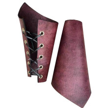 (Red) Leathers Gauntlet Wristband Wrist Armors PU Bracers Medieval Vambrace Archery Bracers Gauntlet ArmGuards Unisex Yellow