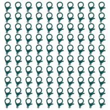 (27 ink green) 100Pieces Lobster Claws Clasps 35mm Colored Lobster Clasps Jewelry Bracelets Connectors For Jewelry Making Accessories  27 ink green