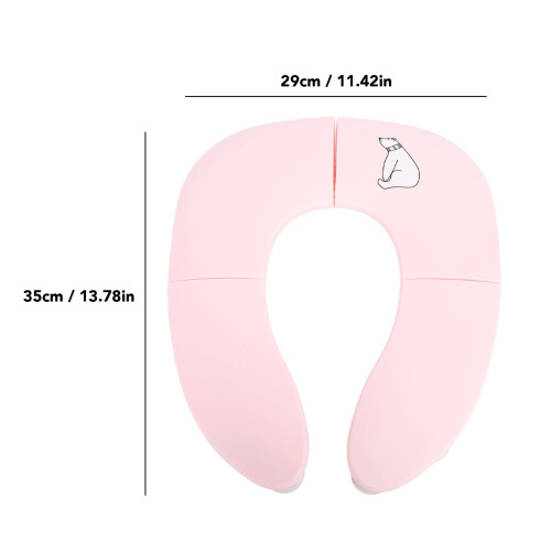 Tragbare klappbare Kinder-WC-Sitzauflage, Rosa, 35x29x3cm 1