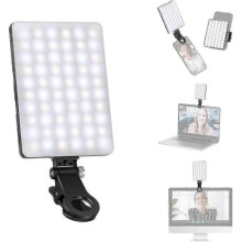 NEEWER Selfie Light with Front & Back Phone Clip, High Power 60 LED 2000mAh Rechargeable CRI 95+, 3 Light Modes, Portable Clip on SZRH A-X