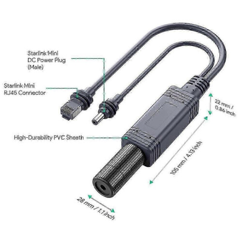 100W Isolated Gigabit POE Splitter Interface for Starlink Mini Dishy hwy 2