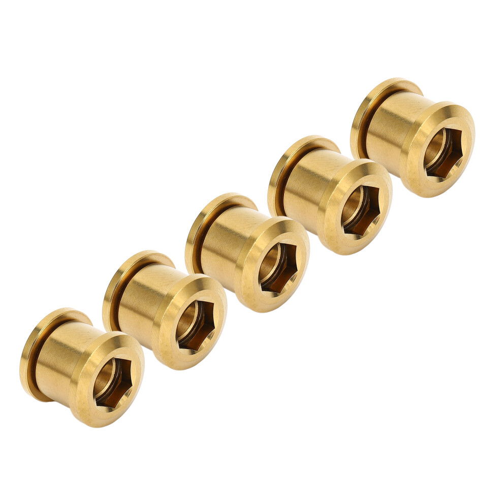 5 Pack 6.5Mm Ti Alloy Single Chainring Bolts Gold Set 8421326135917