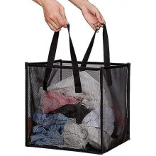 Pop Up Laundry Baskets - Mesh Collapsible Laundry Hampers Storage with Handle - Foldable for Washing Storage
