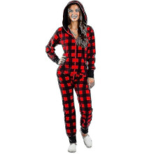 (S, Red) Women Christmas Onesie One-piece Zip Jumpsuit Hoodie Playsuit Pyjamas Xmas Nightwear Loungewear-mxbc-Good