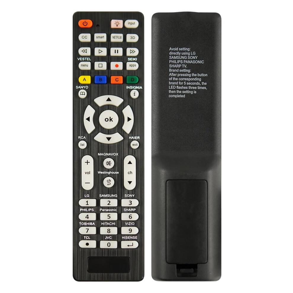 (black) RCG008 Replacement Universal Remote Control for LG For Sony for Samsung for Panasonic ForToshiba For Philips with Light