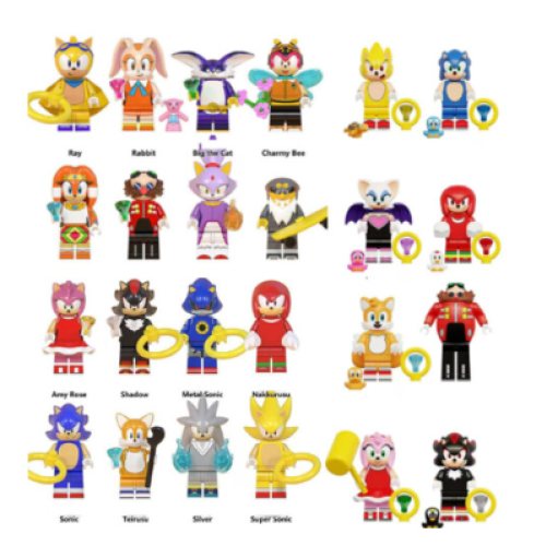 (8pcs-B) 24pcs Sonic The Hedgehog Minifigure Kid Toy Gift 2