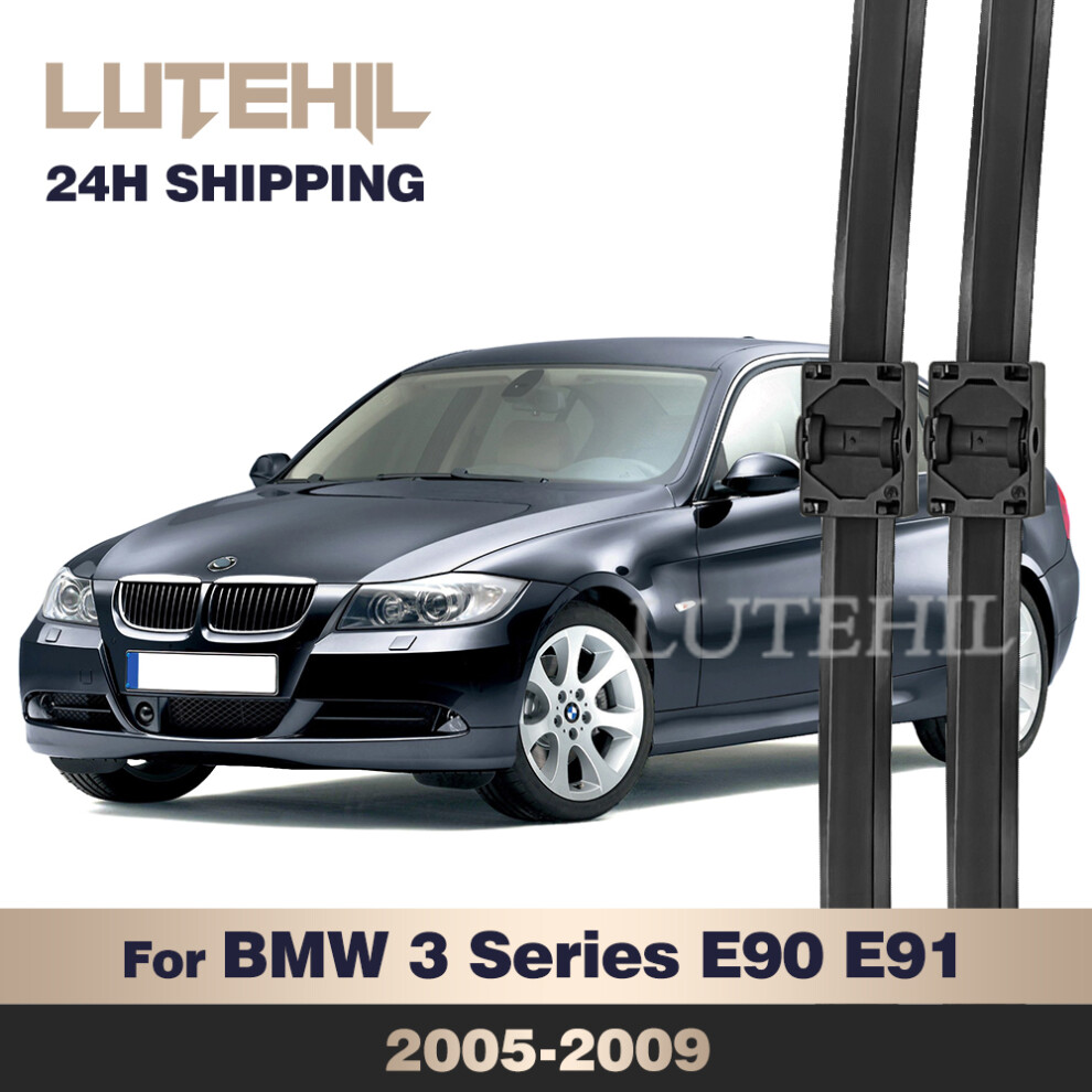 For BMW 3 Series E90 E91 2005-2009 2006 2007 2008 Wiper Front Wiper Blades Windshield Windscreen Window Brush 24" 19"-image-OPC-PHY6W79-NEW