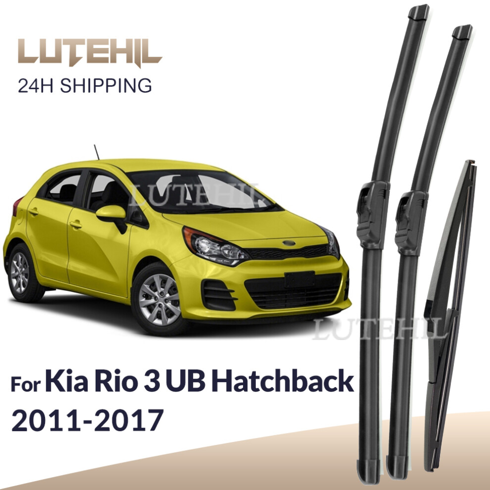For Kia Rio 3 UB Hatchback 2011-2017 2012 2013 Wiper Front & Rear Wiper Blades Windshield Windscreen Window Brushes 26" 16" 11"
