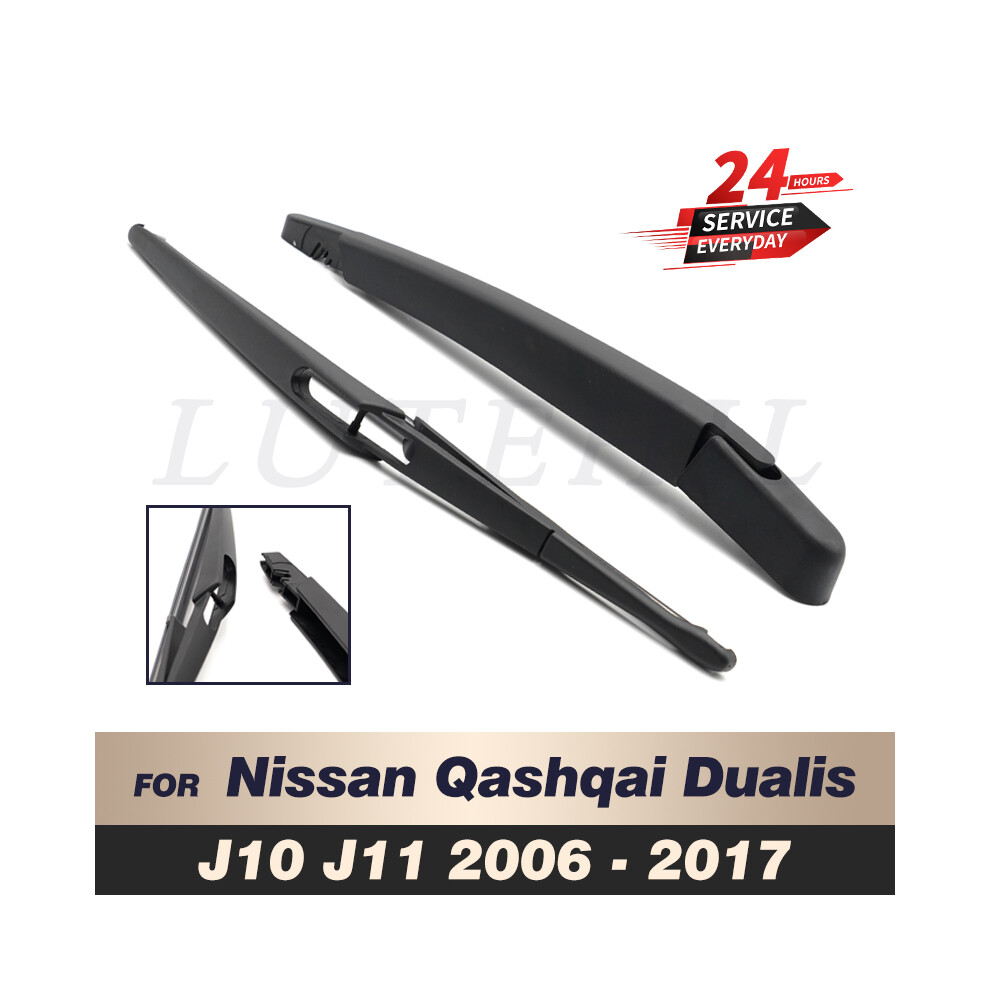 Wiper 12" Rear Wiper Blade & Arm Set Kit For Nissan Qashqai Dualis J10 J11 2007-2018 2008 2009 Windshield Windscreen Rear Window 6935158881659