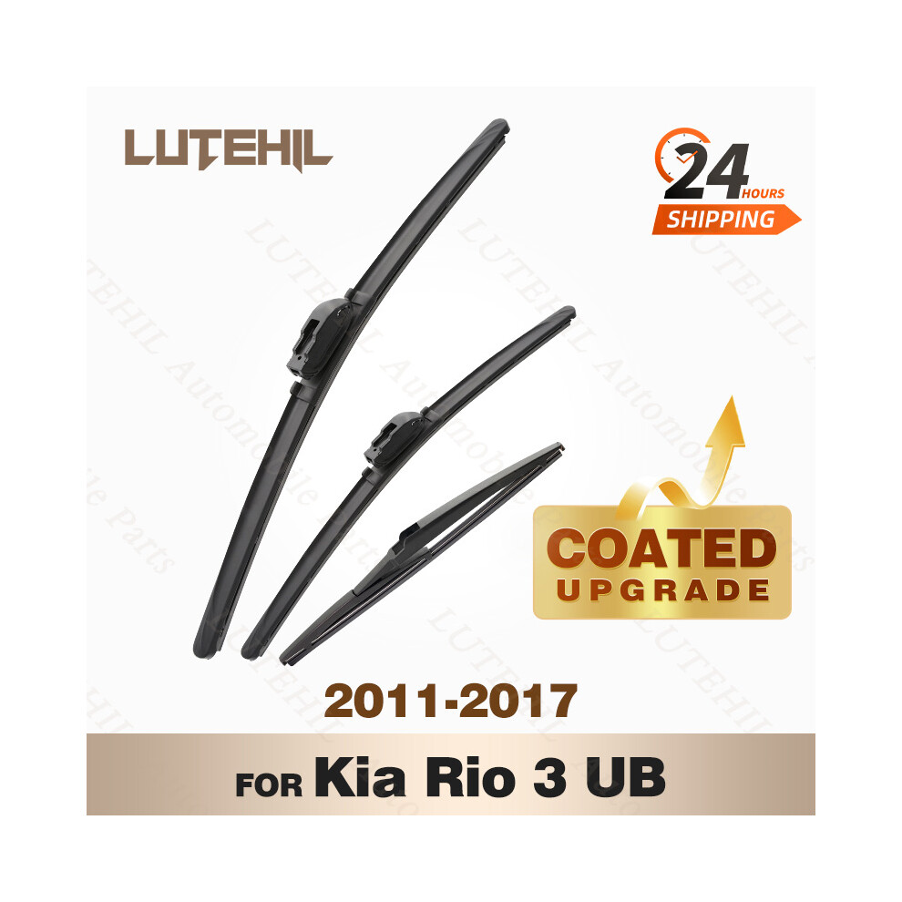 Lutehil's Silicone Front & Rear Wiper Set For Kia Rio 3 Ub 2011 - 2017 2012 2013 2014 Coated Windshield Wiper Blade 26" 16" 11" 6935158881895