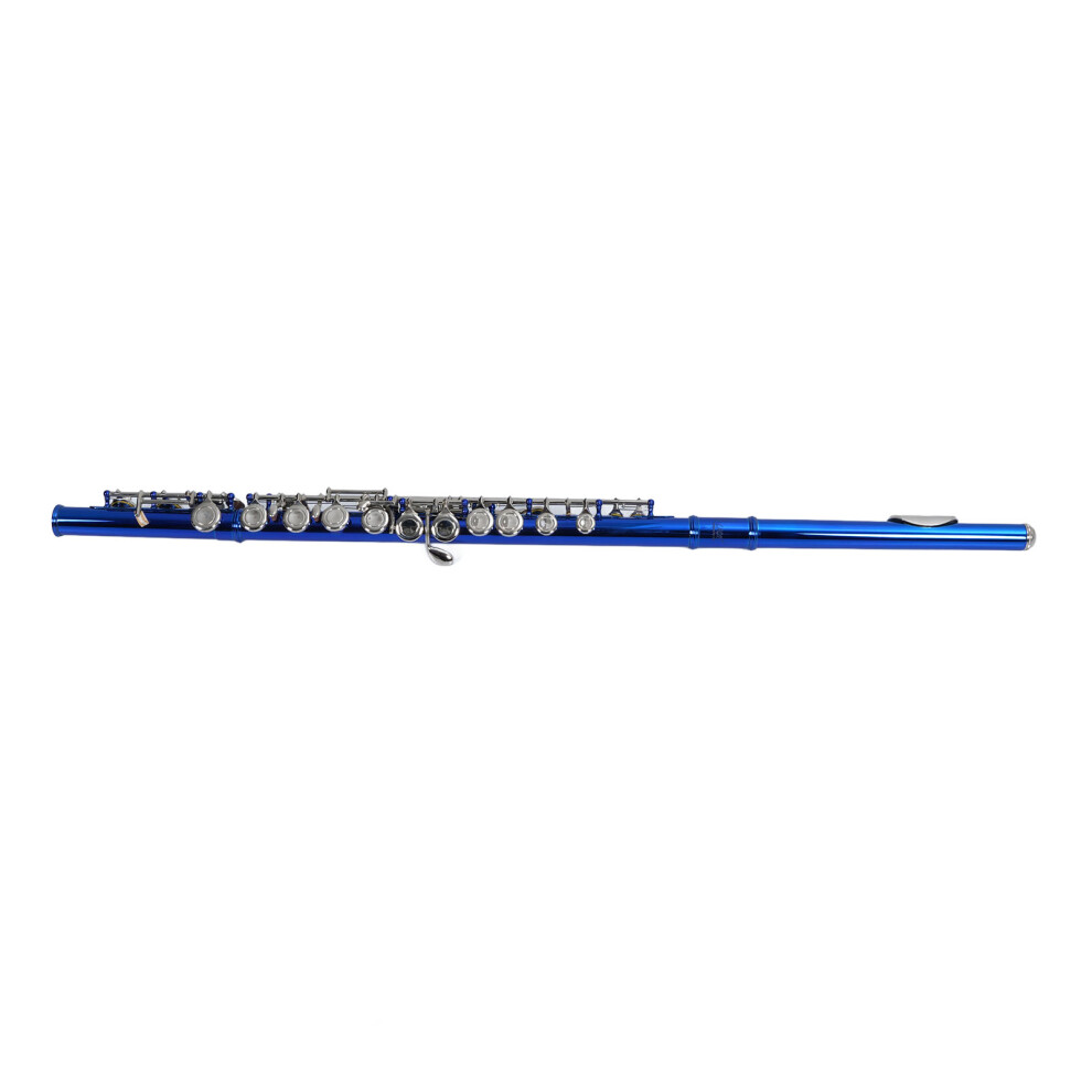 C Flute Cupronickel Bright Sound Beginner Students Closed Hole 16 Holes Flute with Cleaning Kit Portable Bag Gloves Tuning Rod