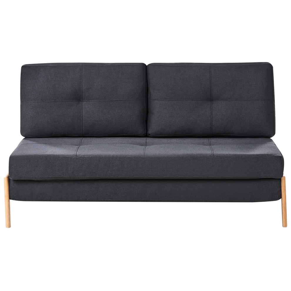 Sofa Bed 2 Seater EDLAND Fabric Black