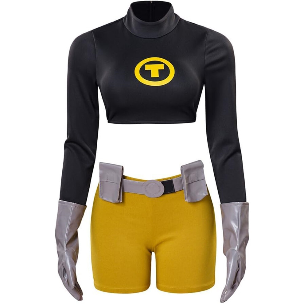 (XS) Women's Terra Cosplay Costume Sexy Crop Top Shorts Suit Terra's Outfits Adult Halloween Outfit