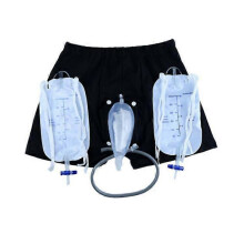 (L) Men Incontinence Pants With Collection Urine Bag Portable Leak Proof Leg Pee Catheter