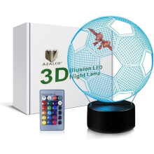 3D Illusion Football nachtlamp met 16 kleurveranderende Tou