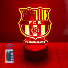 Lámpara infantil del FC Barcelona, lámpara 3D de fútbol, 16 colores de luz y mando a distancia,