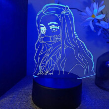 Demon Slayer Kimetsu No Yaiba Nezuko Rengoku Zenitsu Tanjiro 3d LED Lampada Camera da letto Manga Anime