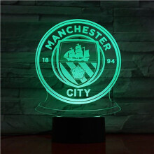 Manchester City F.C. USB 3D Anime Nachtlampje Sfeervolle LED Tafellamp Kerstcadeaus voor Voetbal