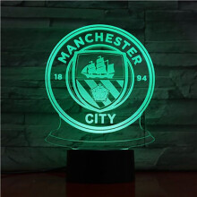 Manchester City FC USB 3D Anime Nachtlampje Sfeervolle LED Tafellamp Kerstcadeaus voor Voetbal