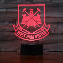 West Ham United F.C USB 3D Anime Nachtlampe Atmosphärische LED Tischlampe Weihnachtsgeschenke für Fußball
