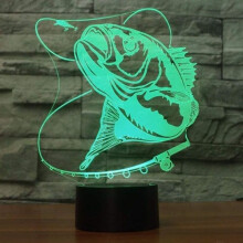 Nachtlampe 7 Farben Fisch 3D Illusion Einzigartige Lampe Acryl Fisch
