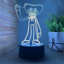 Lámpara de noche LED 3D Poppy Playtime de 7 colores, Huggy Wuggy, lámpara creativa, modelo decorativo